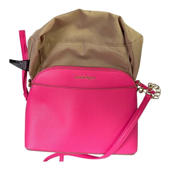 Nanette Lepore  purse vibrant Pink Pebbled compact Crossbody Gold-tone hardware - Picture 5 of 9
